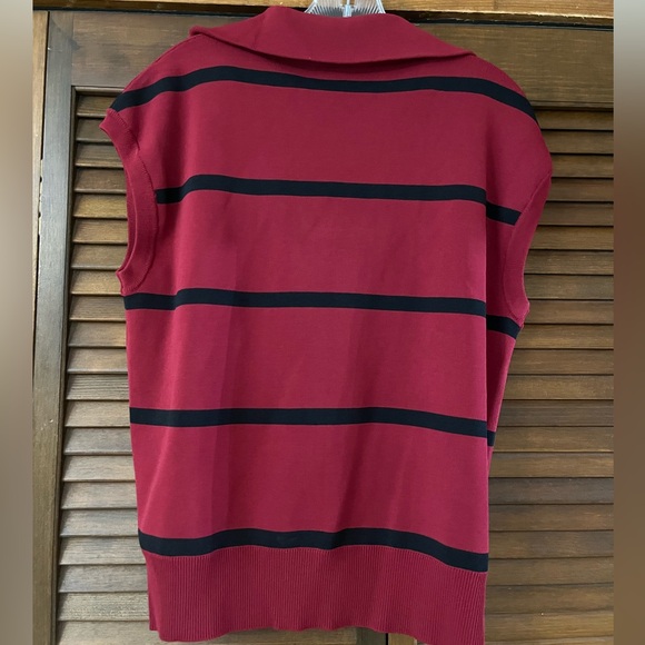 Striped tank top cap sleeve top - Picture 2 of 4